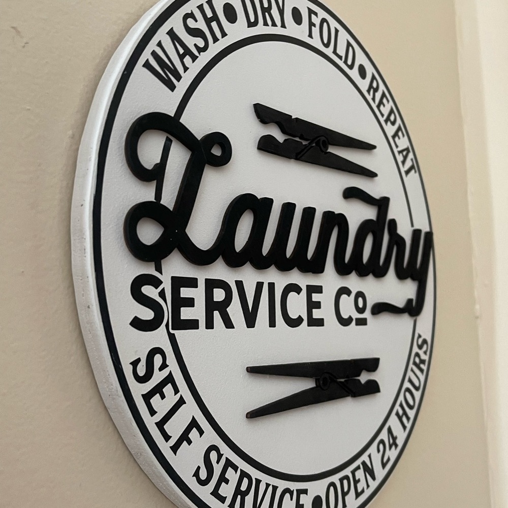 Laundry room, mud room decor round 11in
